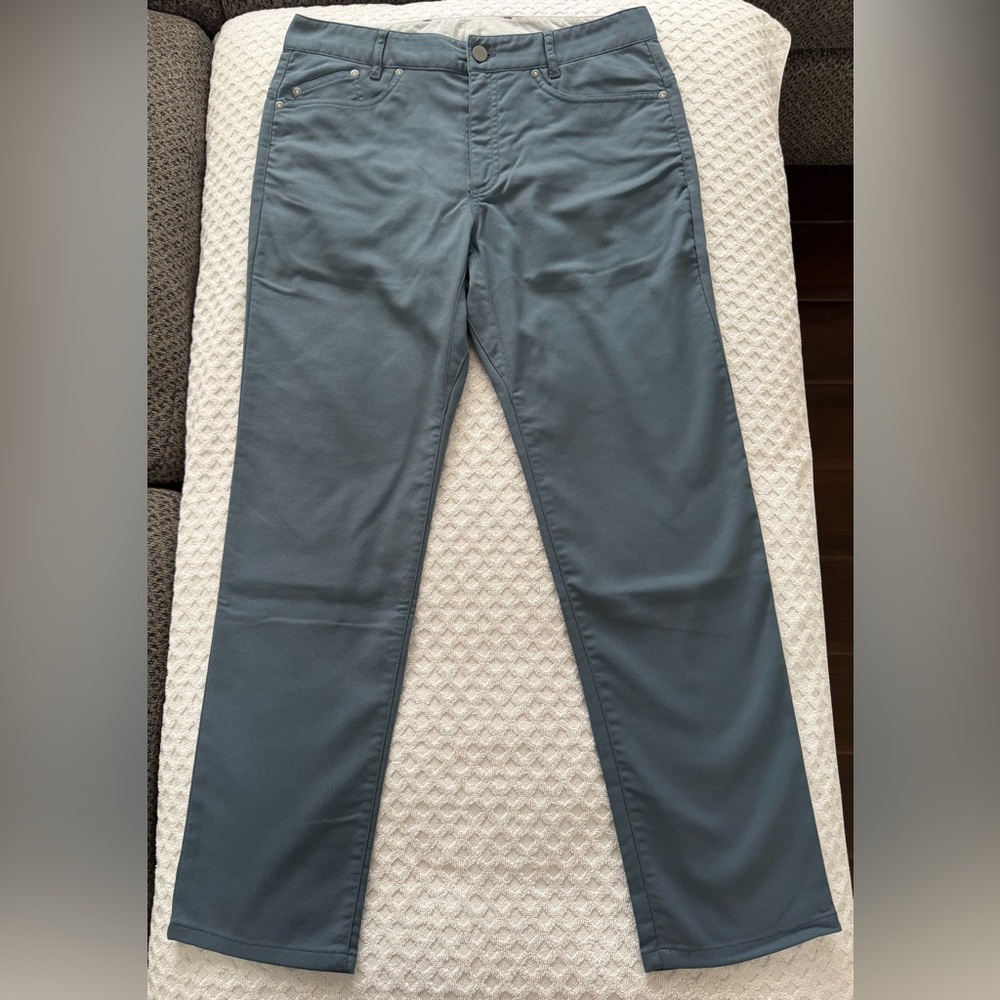 Outlier Slim Dungarees Blue Grey Workcloth Schoeller Doubleweave Canvas 32x29